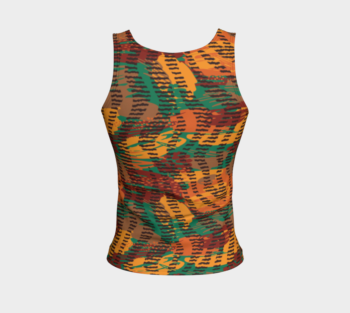 Abstract Animal Stripes Fitted Tank Top preview #2