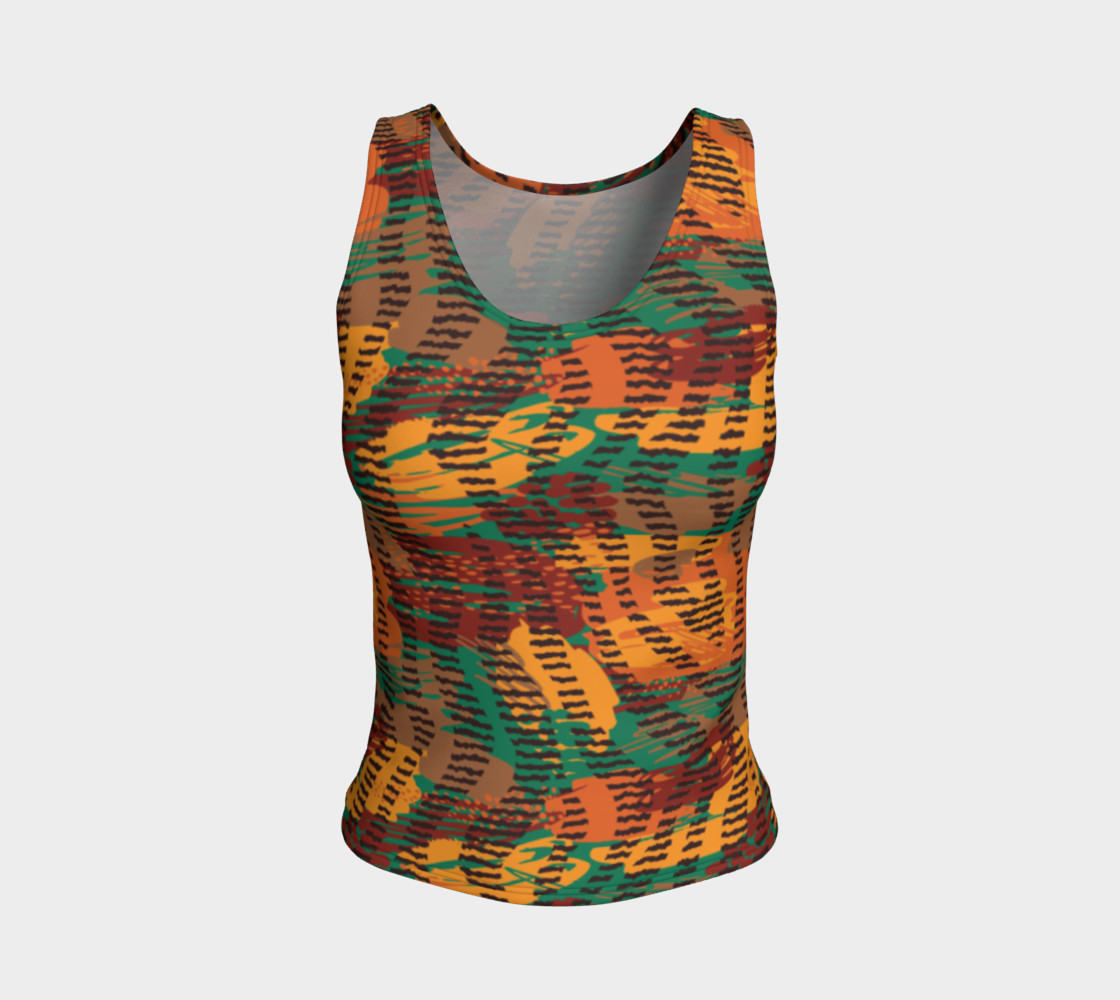 Abstract Animal Stripes Fitted Tank Top preview #1