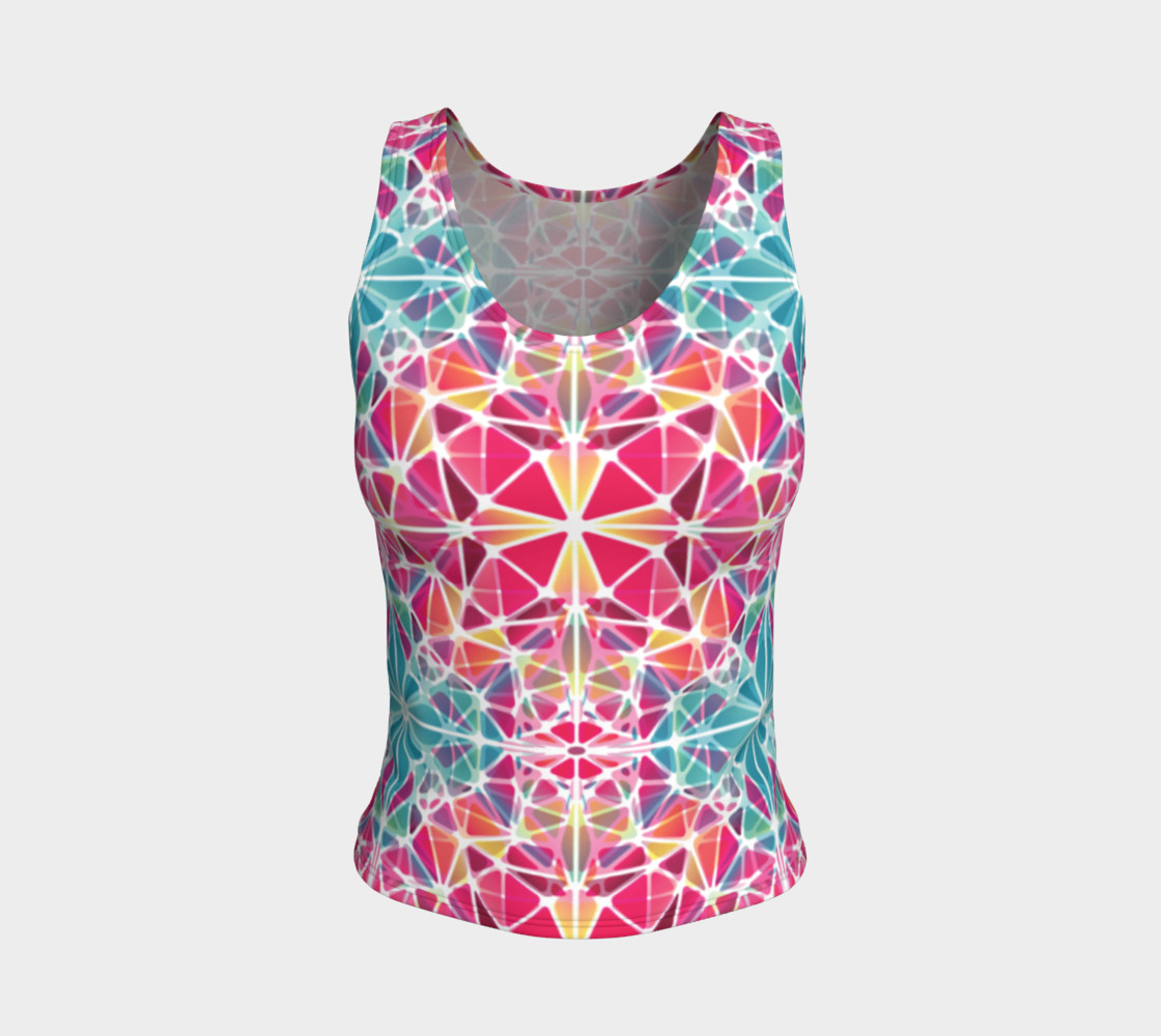 Pink and Blue Kaleidoscope Fitted Tank Top preview #1