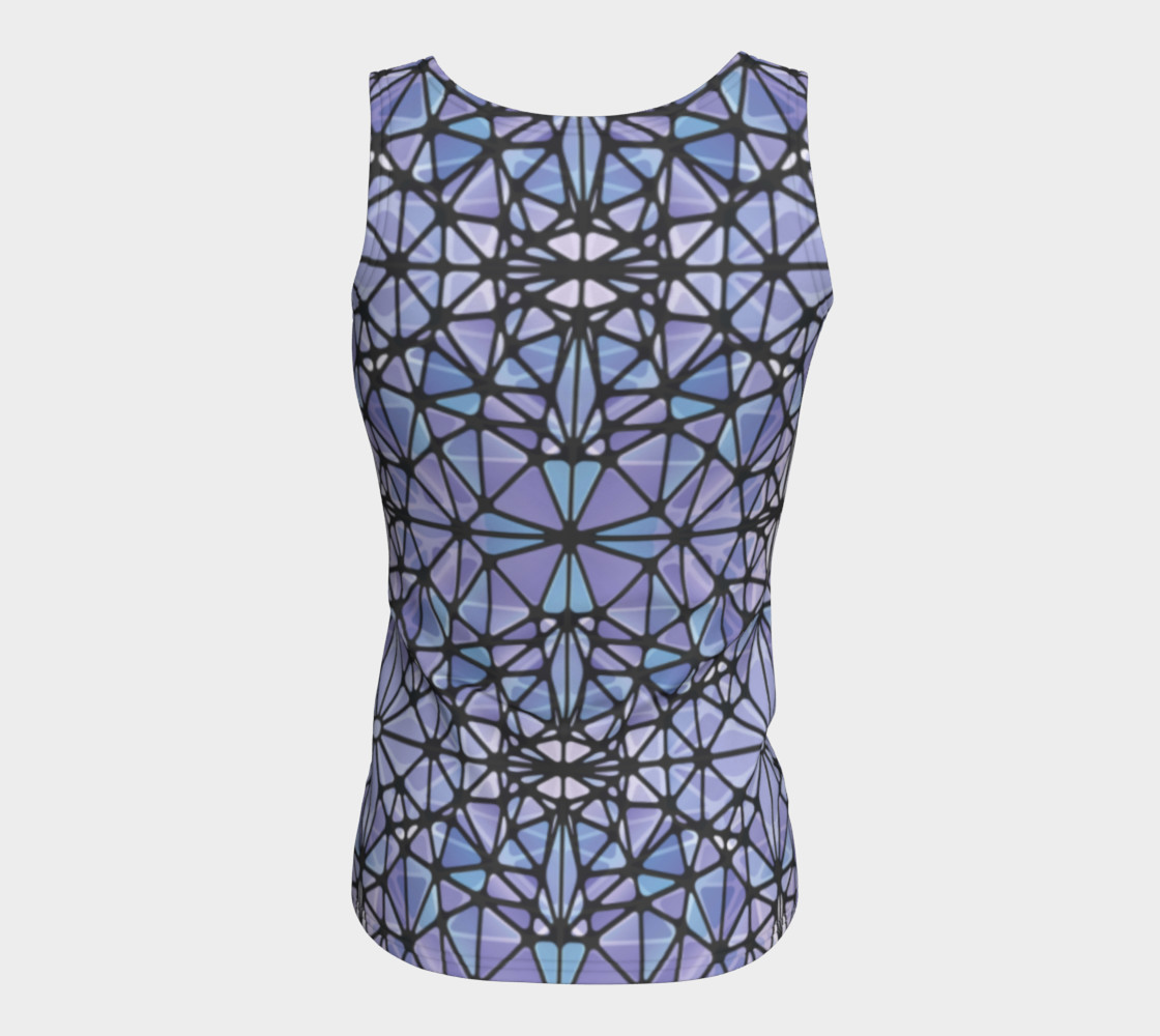 Purple and Blue Kaleidoscope Fitted Tank Top preview #6