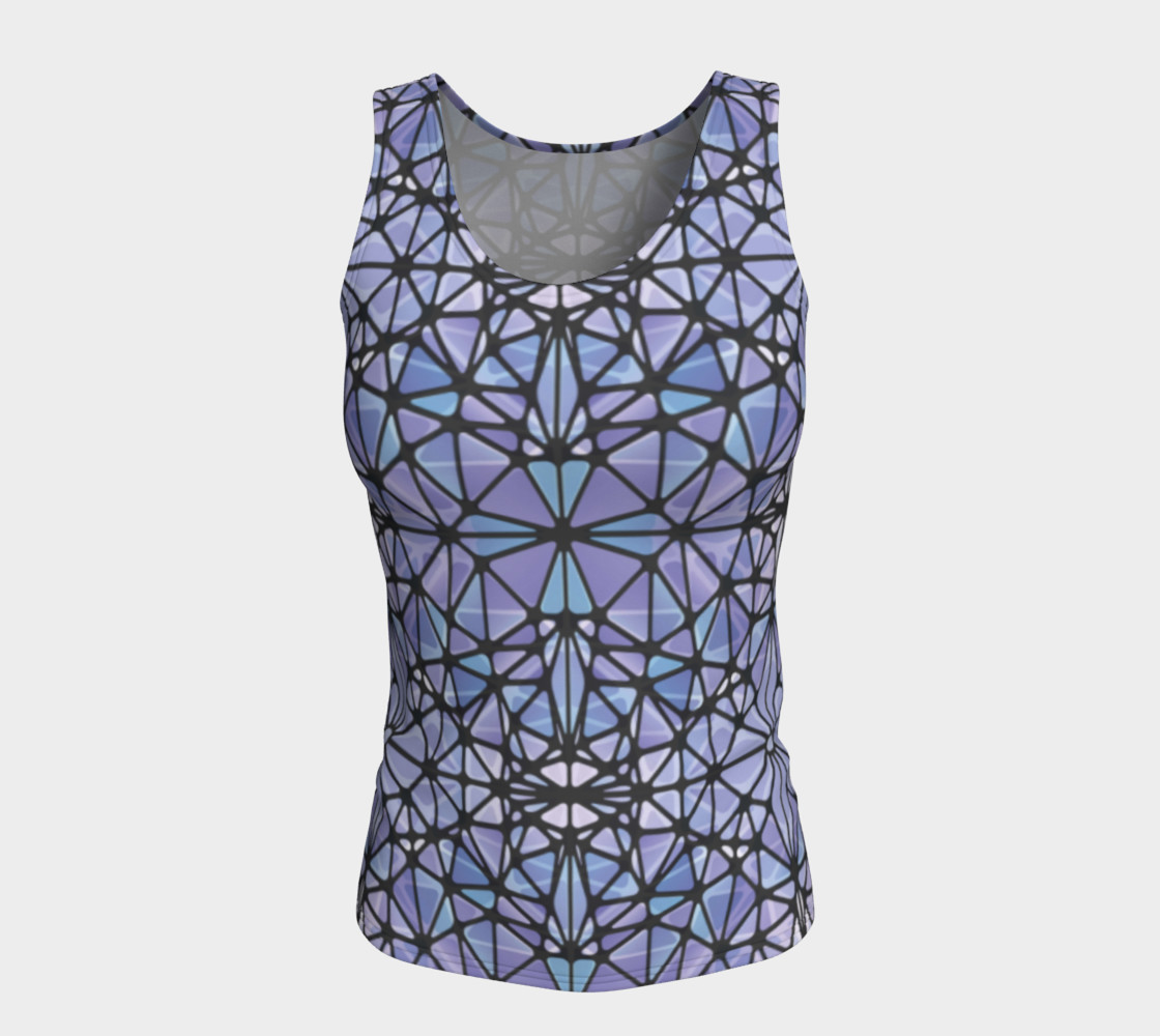Purple and Blue Kaleidoscope Fitted Tank Top preview #5