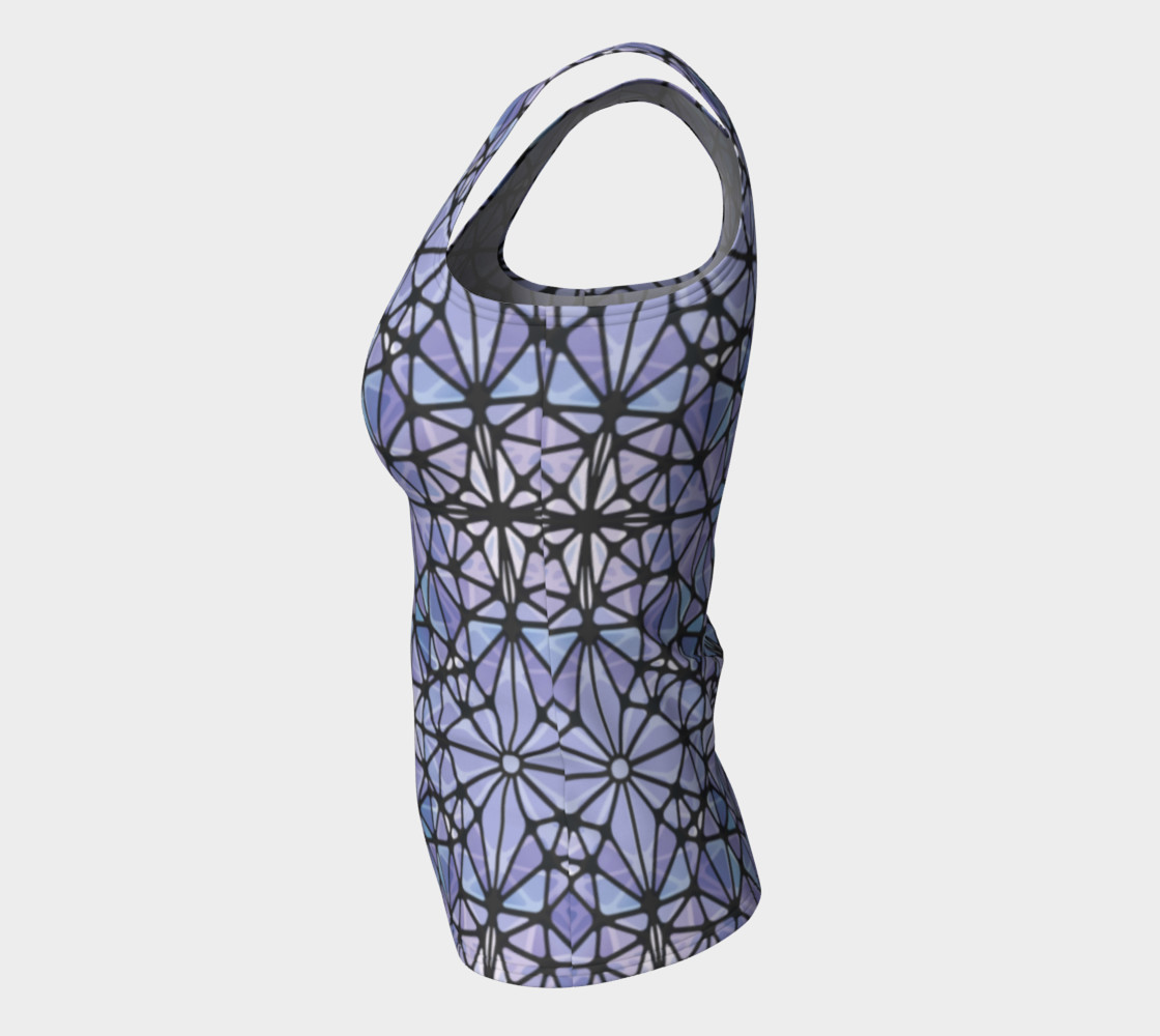 Purple and Blue Kaleidoscope Fitted Tank Top preview #7