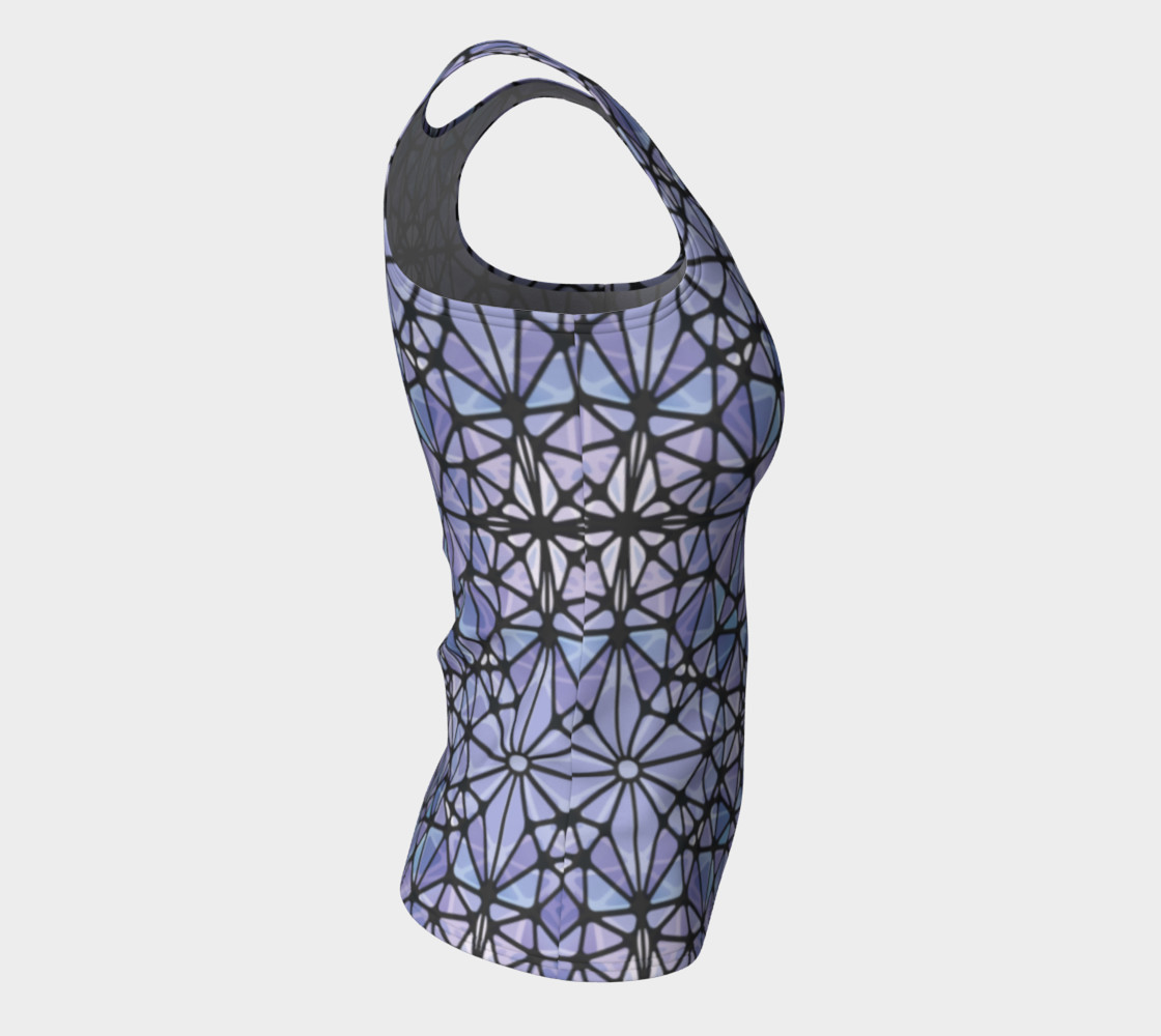Purple and Blue Kaleidoscope Fitted Tank Top preview #8