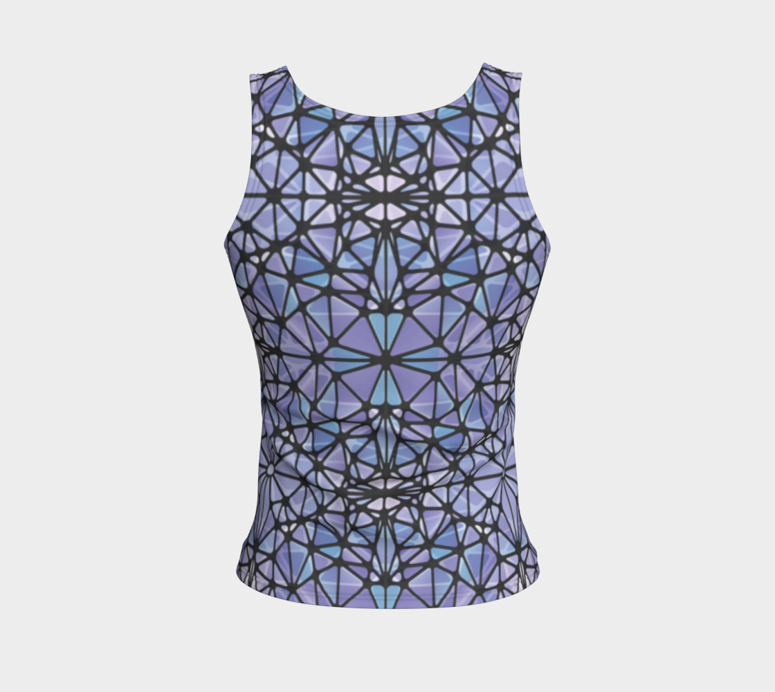 Purple and Blue Kaleidoscope Fitted Tank Top preview #2