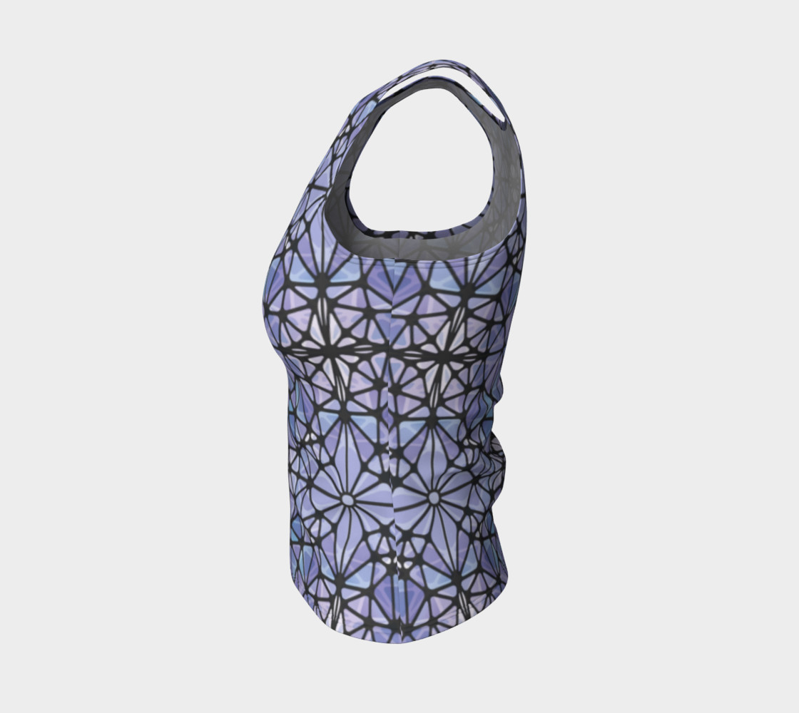 Purple and Blue Kaleidoscope Fitted Tank Top preview #3