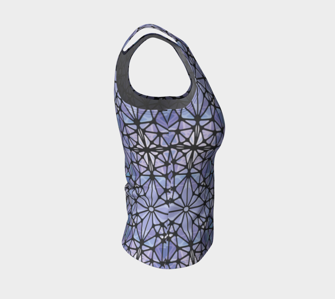 Purple and Blue Kaleidoscope Fitted Tank Top preview #4