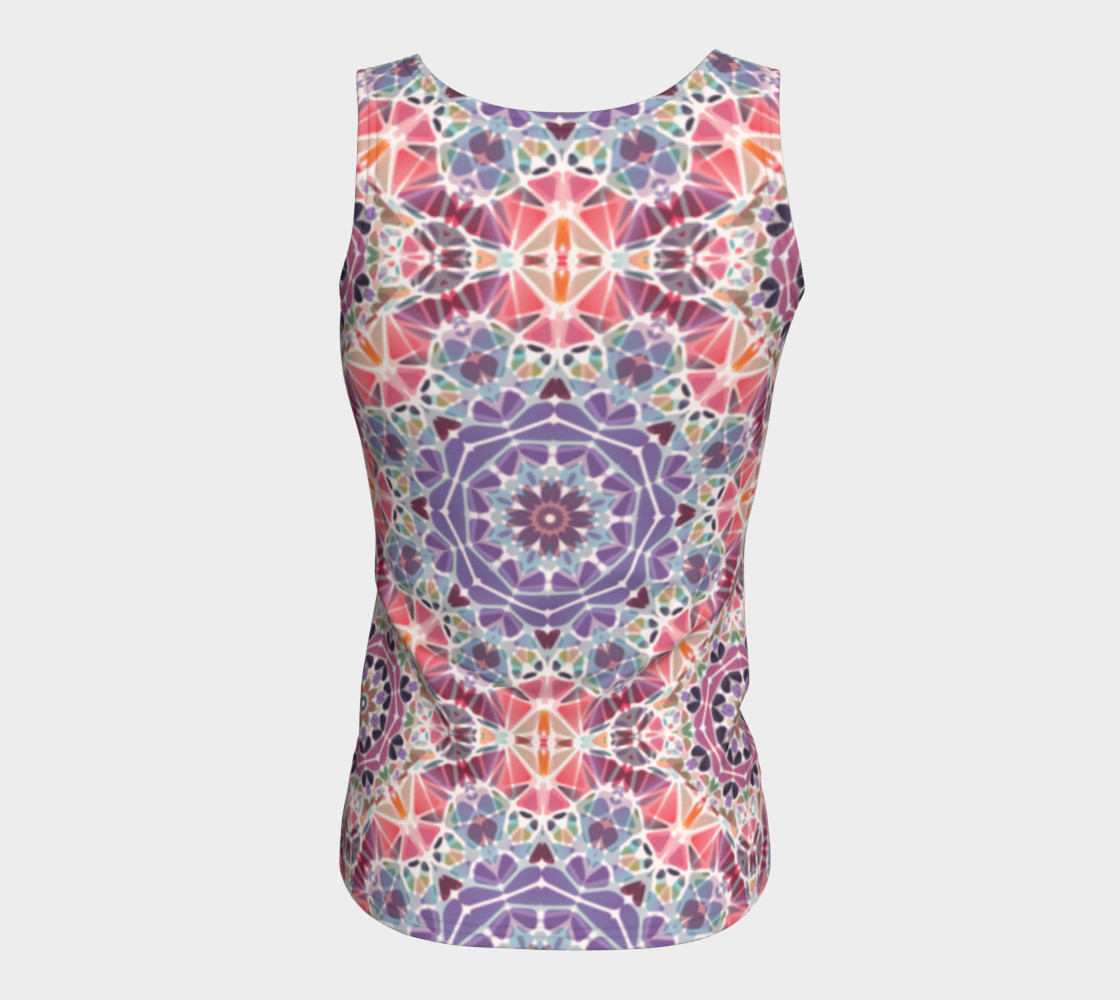 Purple and Pink Kaleidoscope Fitted Tank Top preview #6