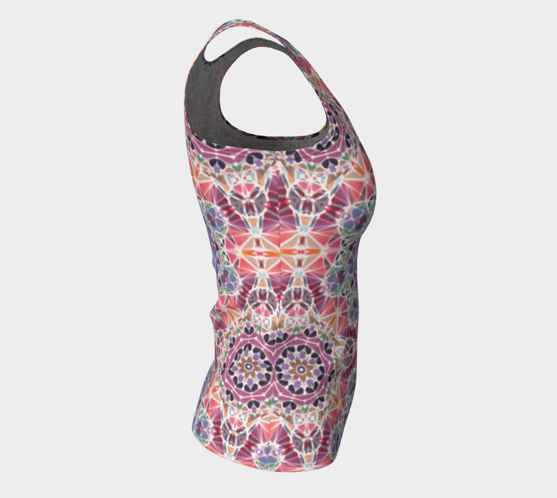 Purple and Pink Kaleidoscope Fitted Tank Top preview #8