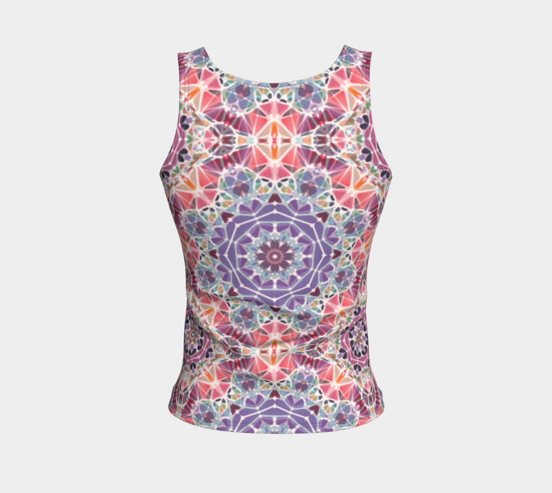 Purple and Pink Kaleidoscope Fitted Tank Top preview #2