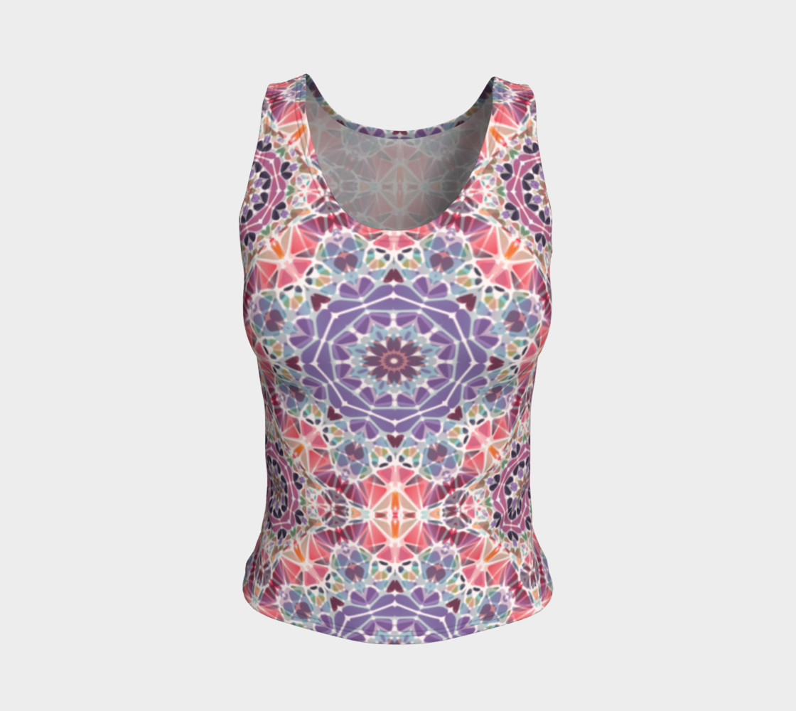 Purple and Pink Kaleidoscope Fitted Tank Top preview #1