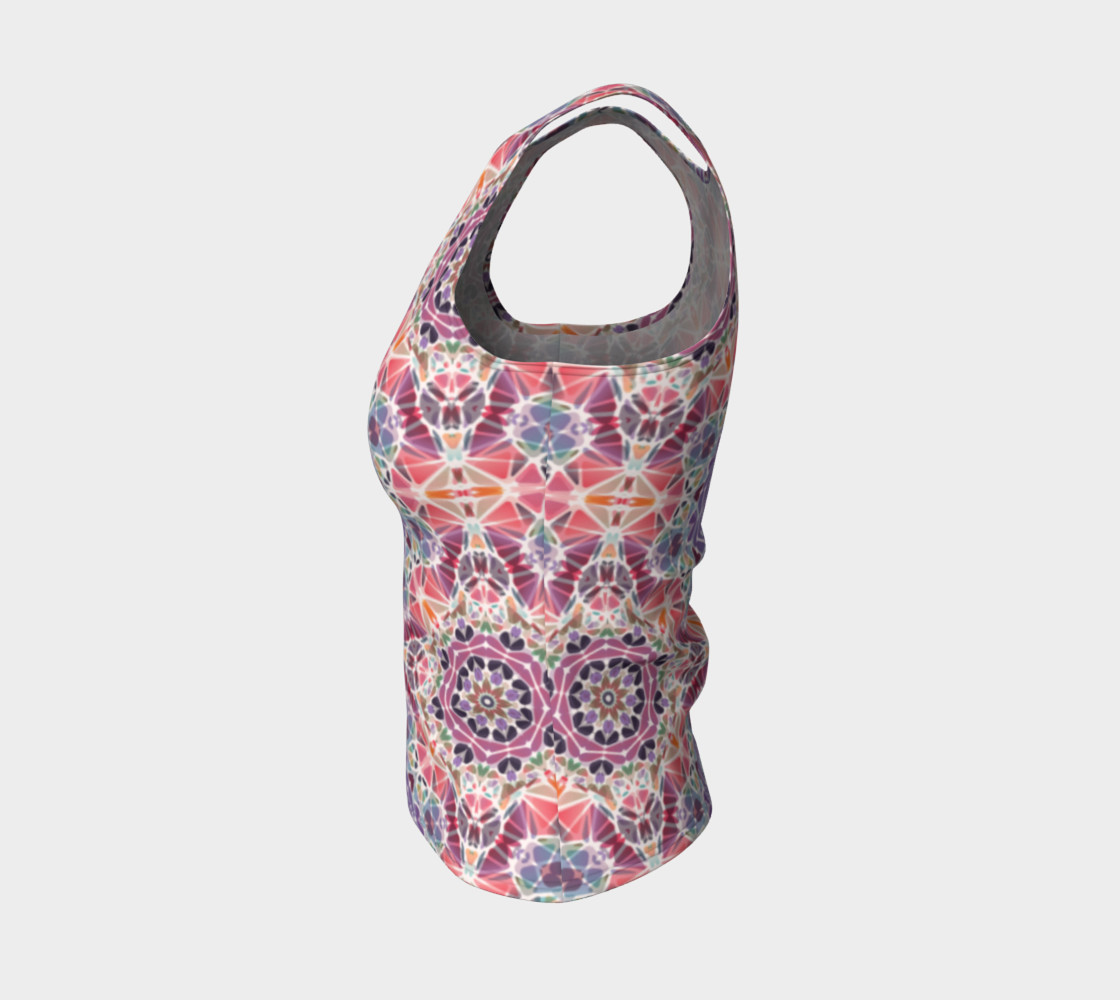 Purple and Pink Kaleidoscope Fitted Tank Top preview #3