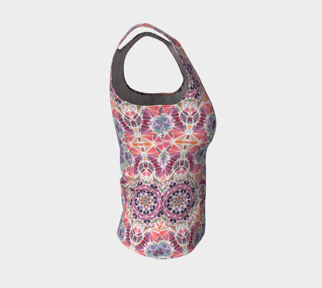 Purple and Pink Kaleidoscope Fitted Tank Top preview #4