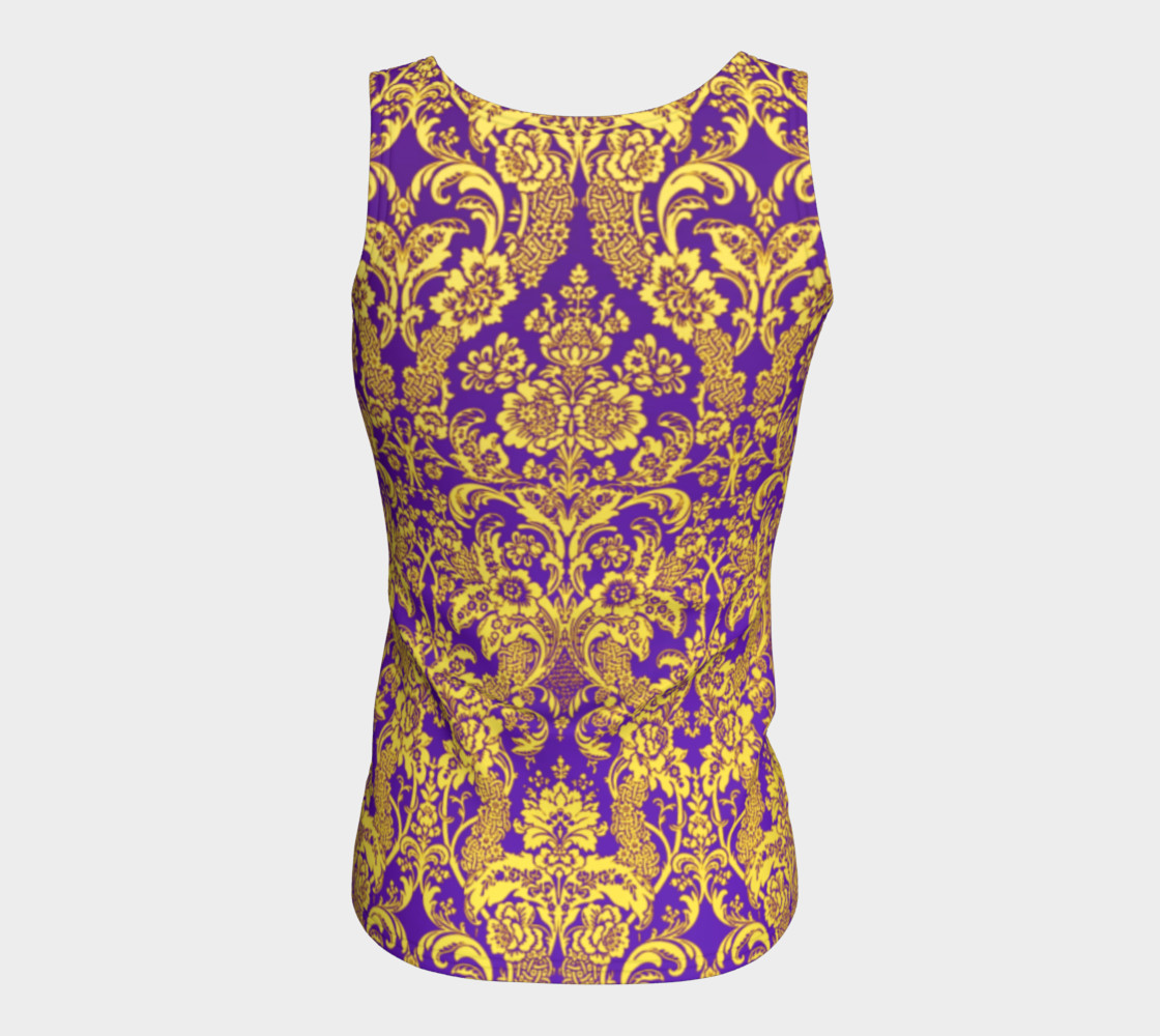 Aperçu de damask in purple and golden #6