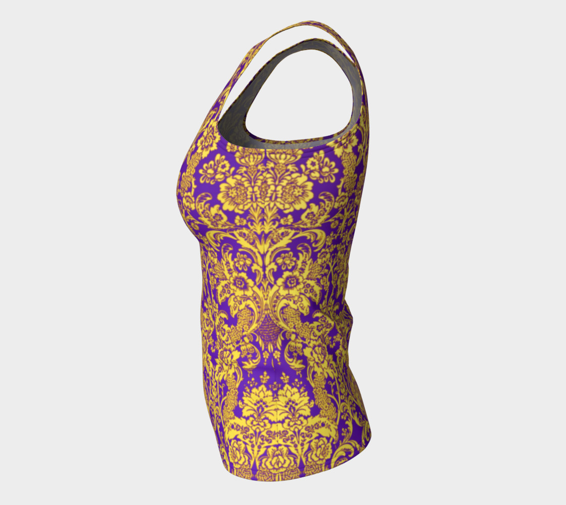 Aperçu de damask in purple and golden #7