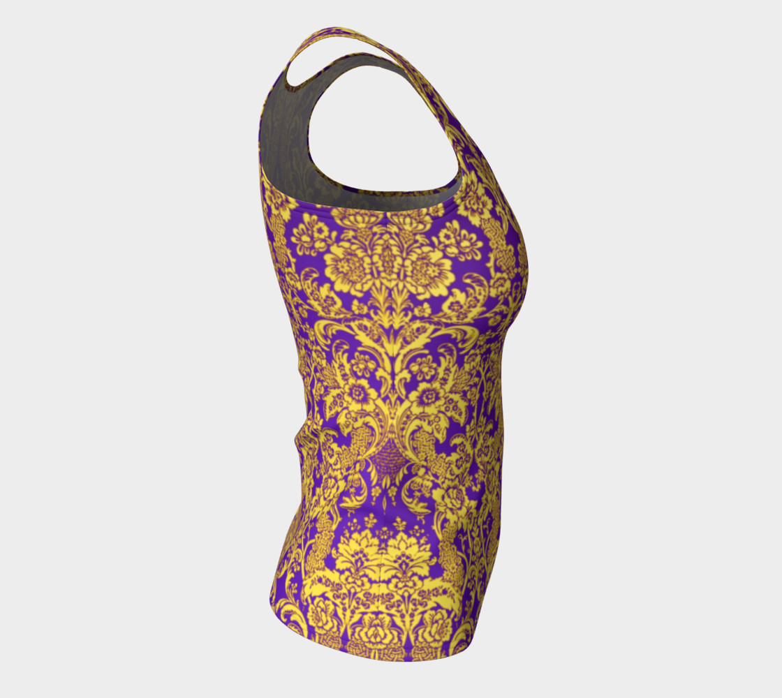 Aperçu de damask in purple and golden #8