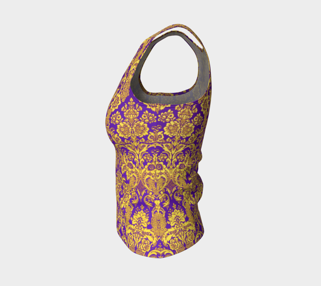 Aperçu de damask in purple and golden #3