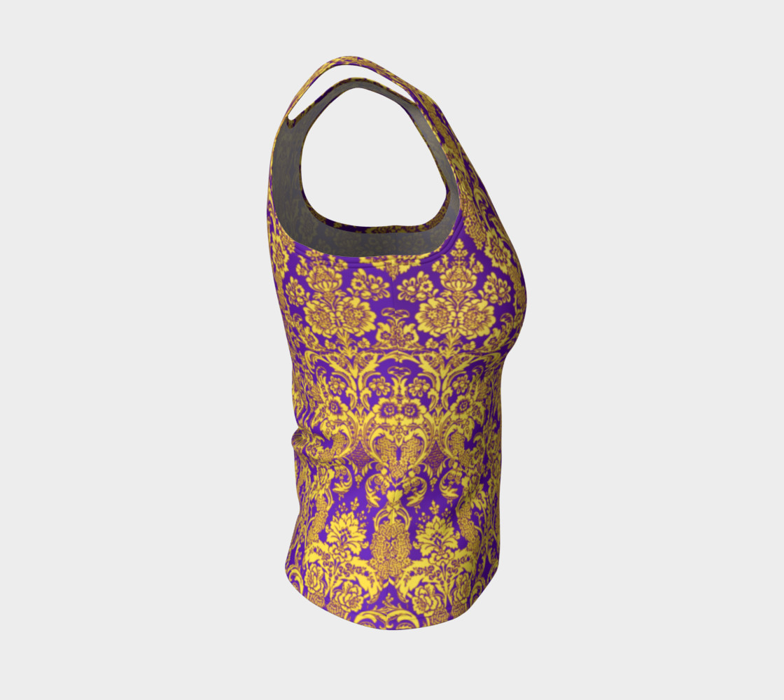 Aperçu de damask in purple and golden #4