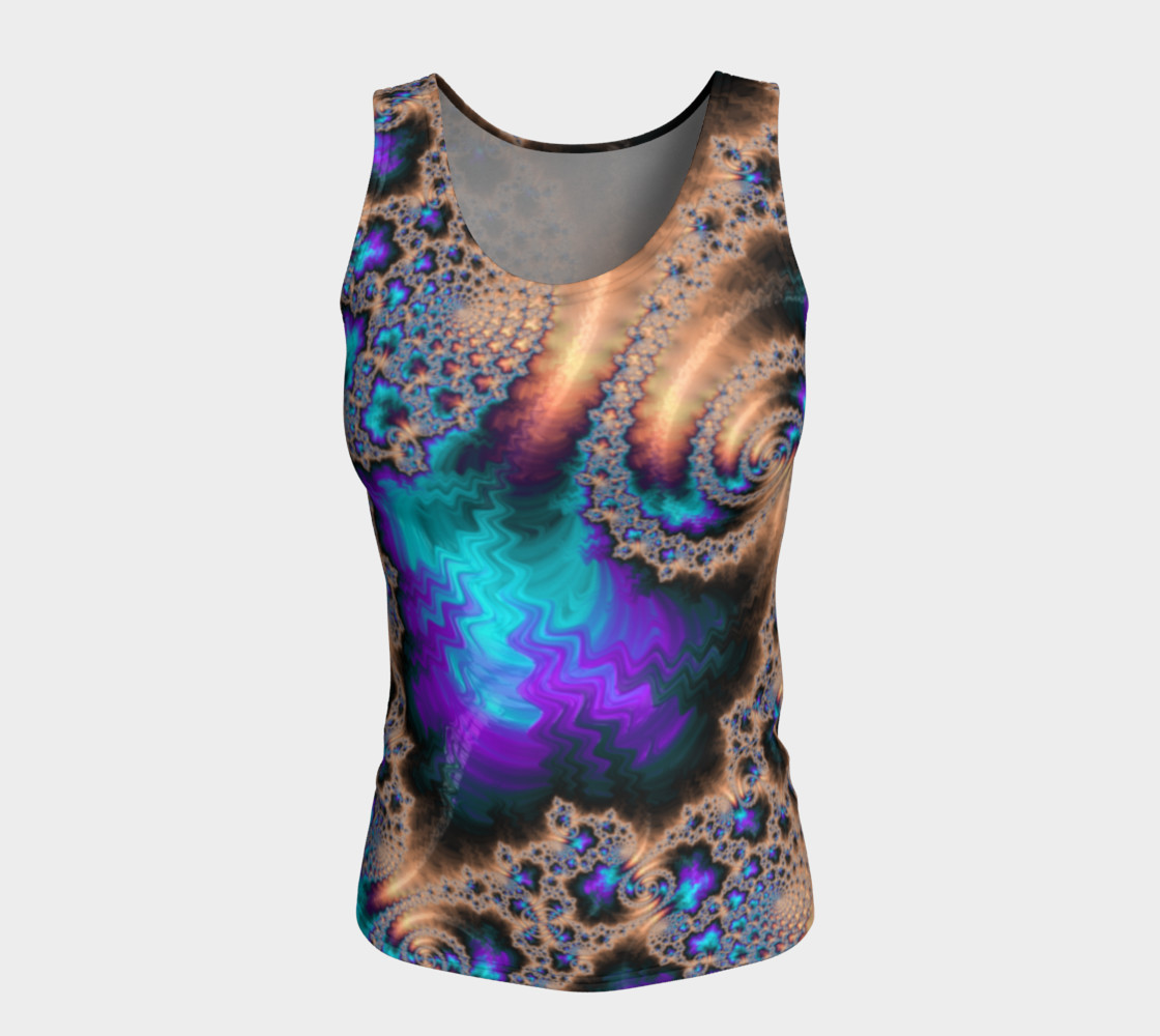 Electric Ocean Fitted Tank Top preview #5