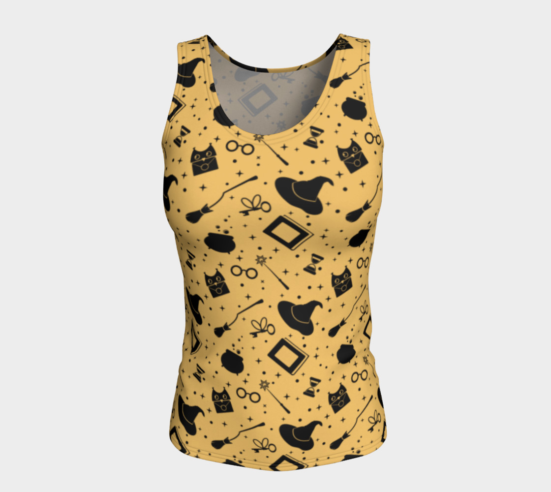 Magic symbols yellow fitted tank top preview #5
