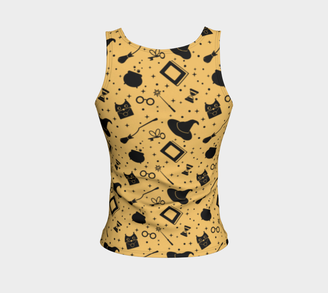 Magic symbols yellow fitted tank top preview #2