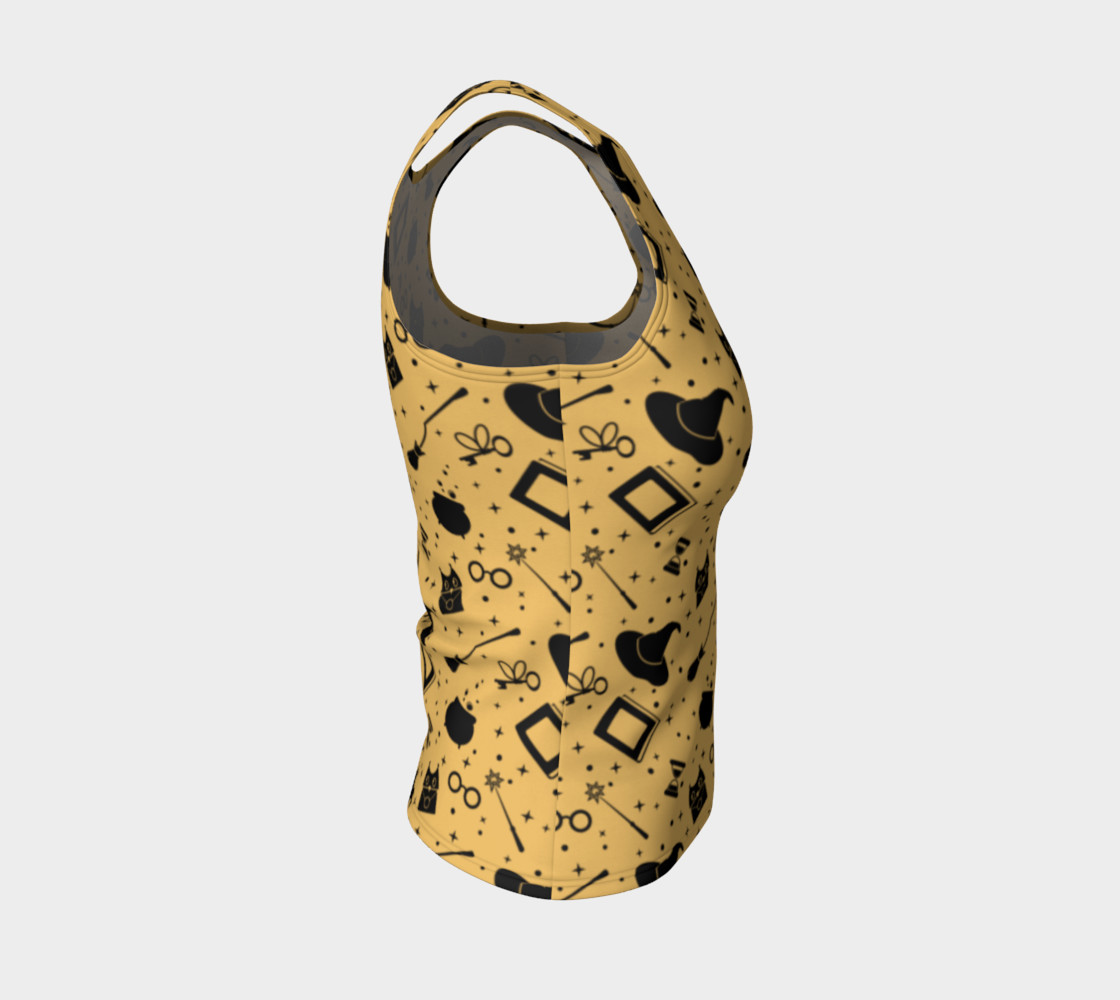 Magic symbols yellow fitted tank top preview #4