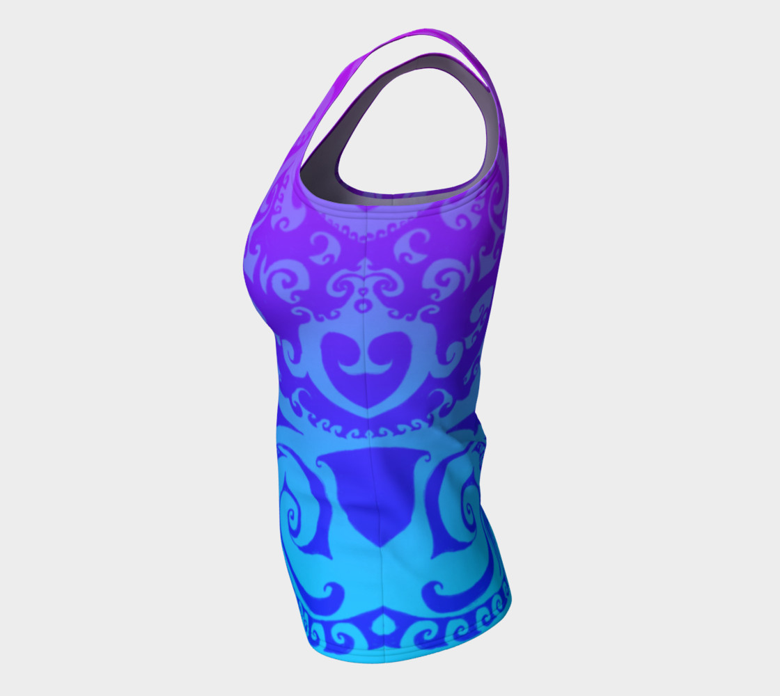 Aperçu de Swirly Deco Psychedelic Ombre, Tank Top, Pink Blue and Purple #7