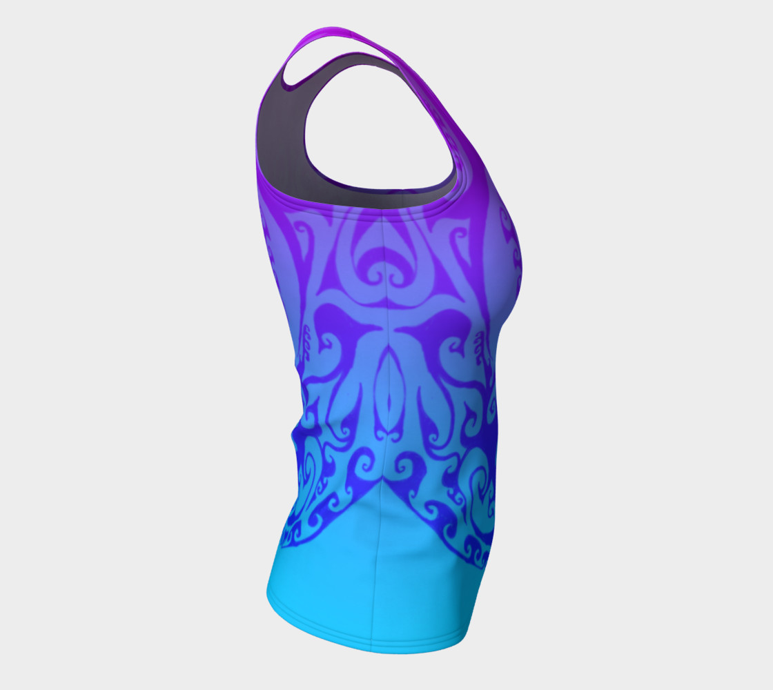 Aperçu de Swirly Deco Psychedelic Ombre, Tank Top, Pink Blue and Purple #8