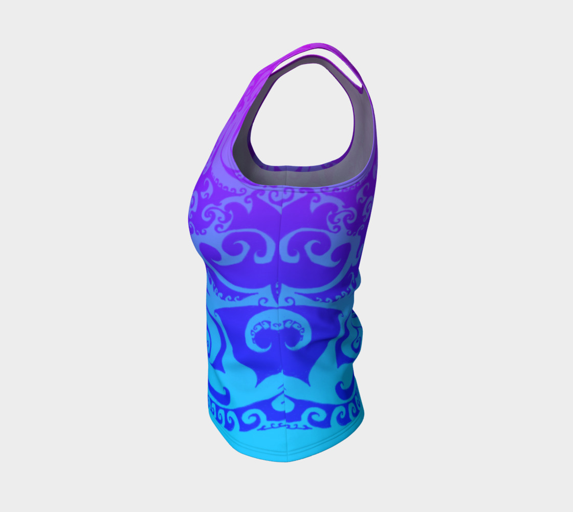Aperçu de Swirly Deco Psychedelic Ombre, Tank Top, Pink Blue and Purple #3