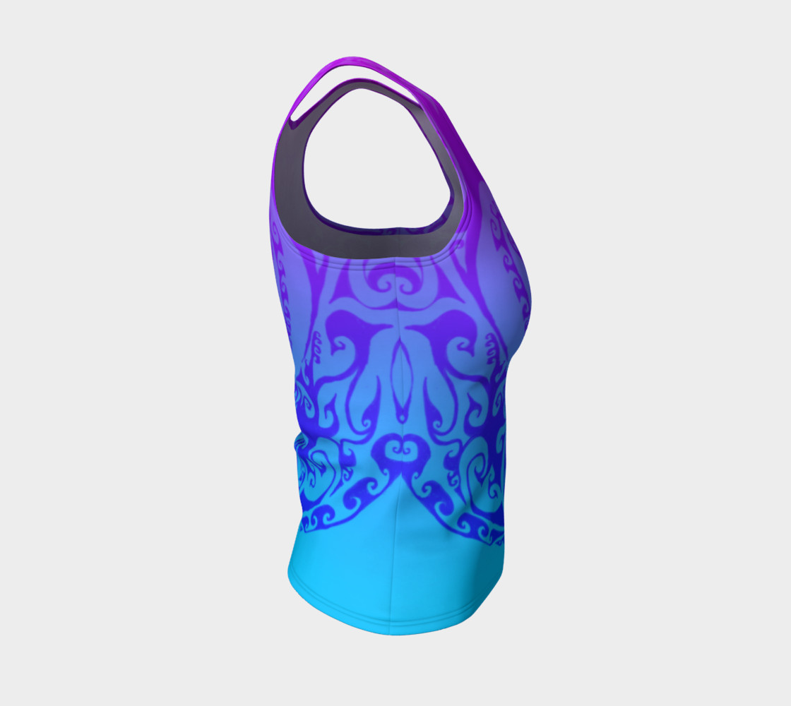Aperçu de Swirly Deco Psychedelic Ombre, Tank Top, Pink Blue and Purple #4