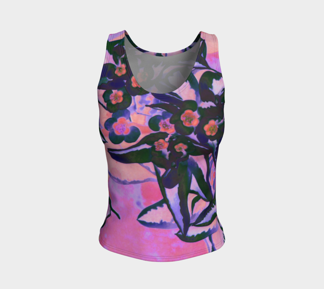 Euphorbia Marginata Flowers Fitted Tank Top 3D preview