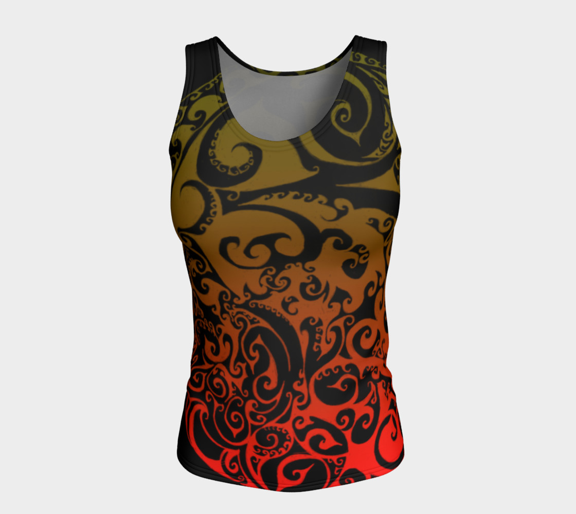 Aperçu de Autumnal Ombre Celtic Spiral Tank Top #5