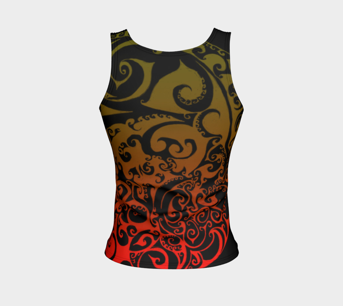 Aperçu de Autumnal Ombre Celtic Spiral Tank Top #2