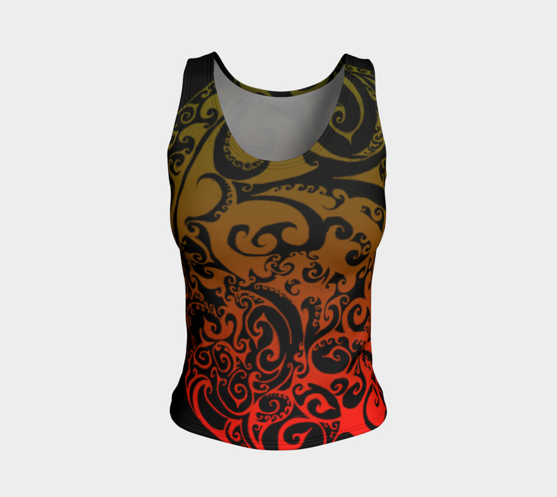 Aperçu de Autumnal Ombre Celtic Spiral Tank Top #1