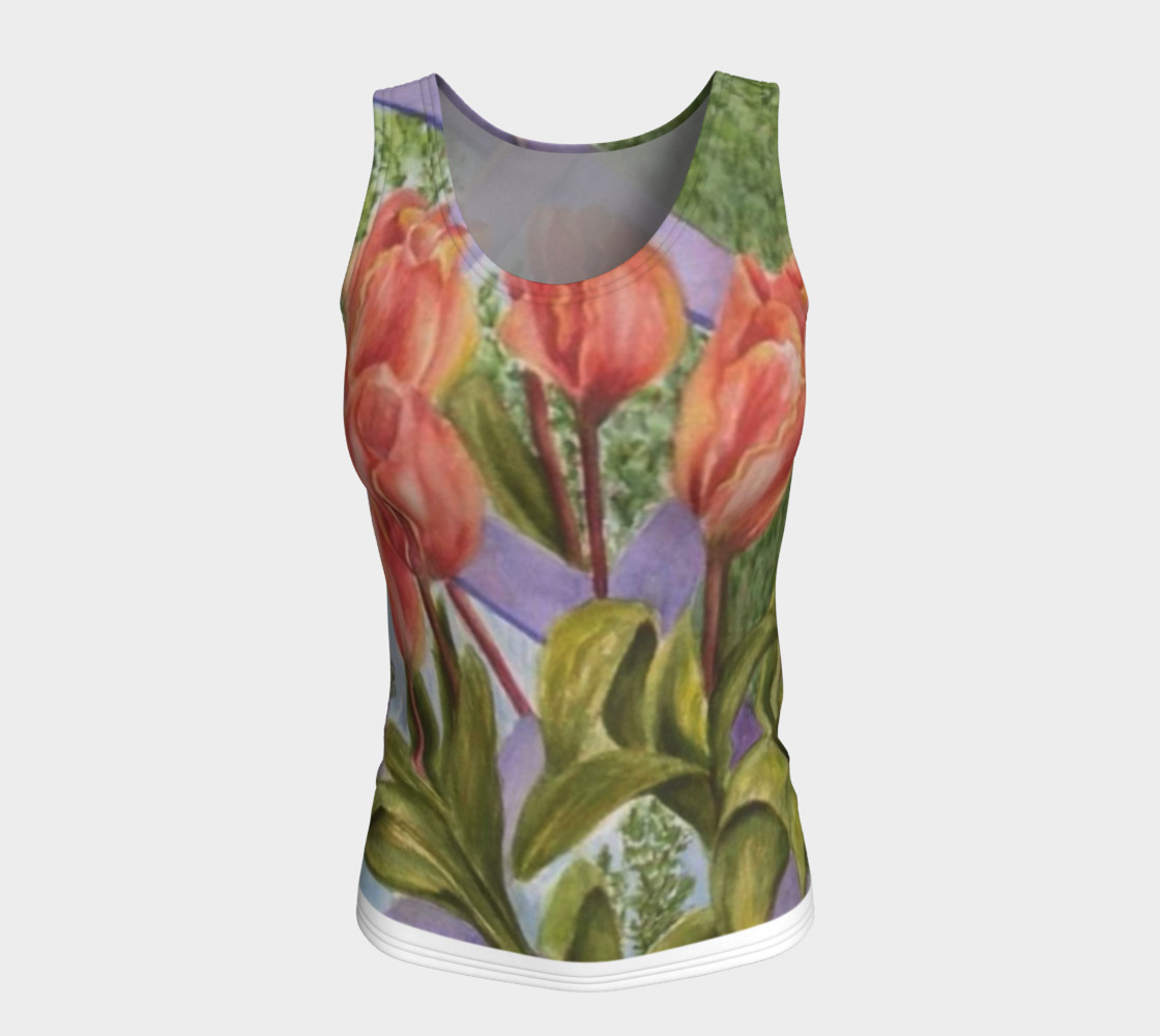 Orange Tulips Tank Top preview #5