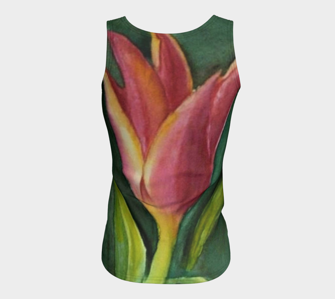 Red Orange Tulip Tank Top preview #6