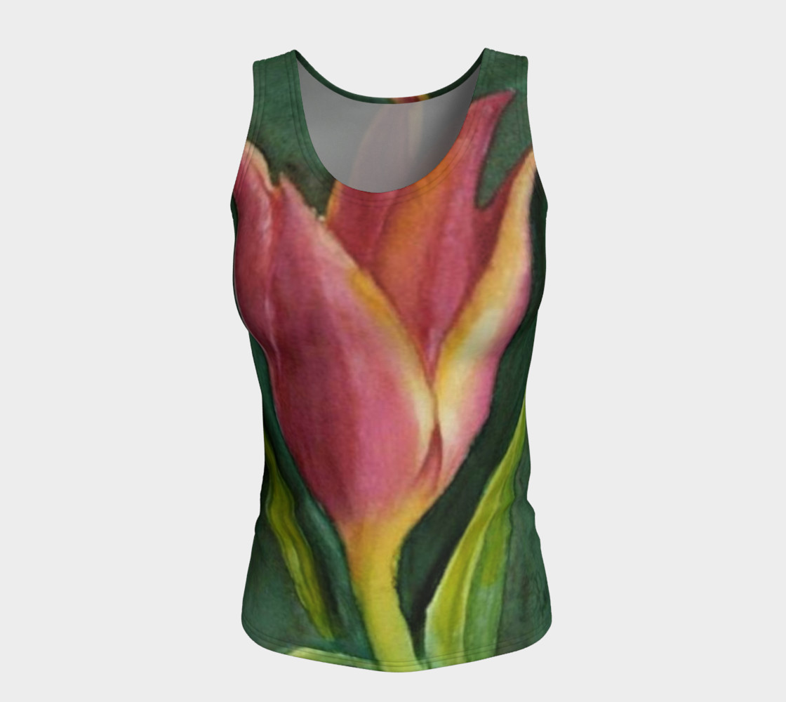 Red Orange Tulip Tank Top preview #5