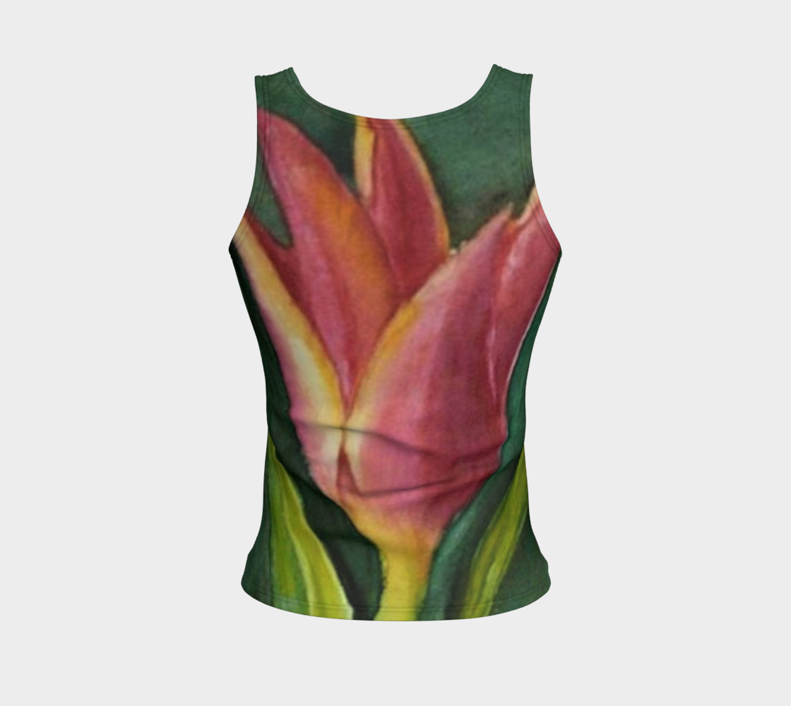 Red Orange Tulip Tank Top preview #2