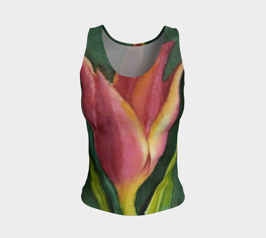 Red Orange Tulip Tank Top preview #1