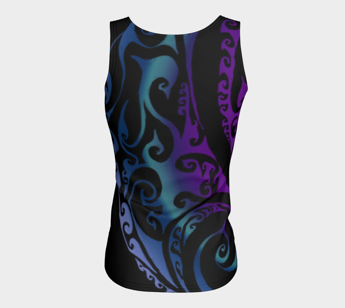 Aperçu de Ice Valkyrie Celtic Spiral Purple Blue Ombre Tank Top #6
