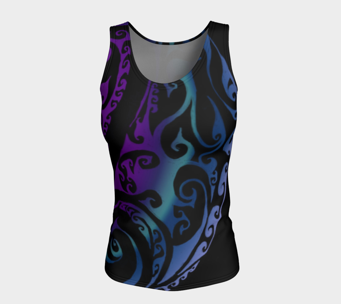Aperçu de Ice Valkyrie Celtic Spiral Purple Blue Ombre Tank Top #5