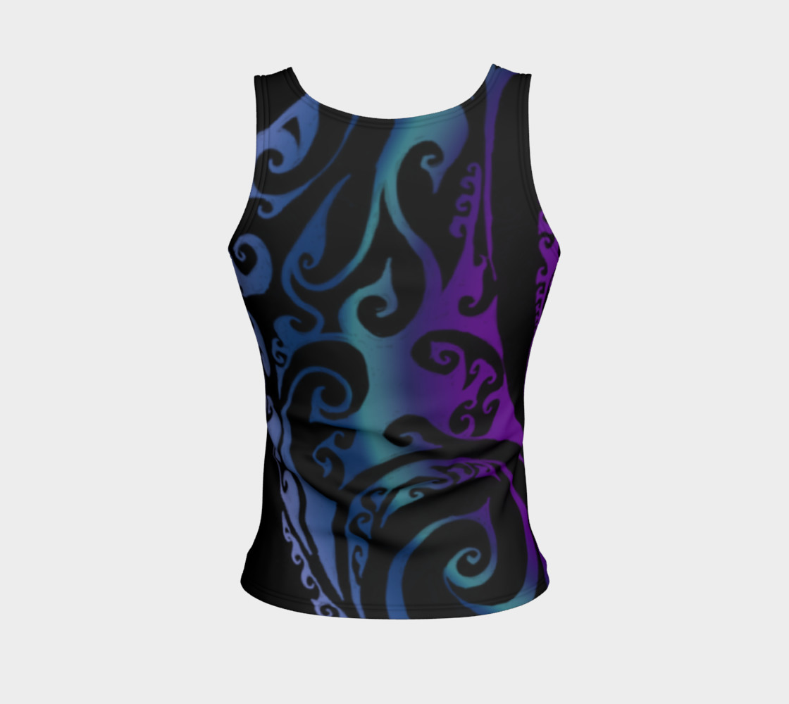 Aperçu de Ice Valkyrie Celtic Spiral Purple Blue Ombre Tank Top #2