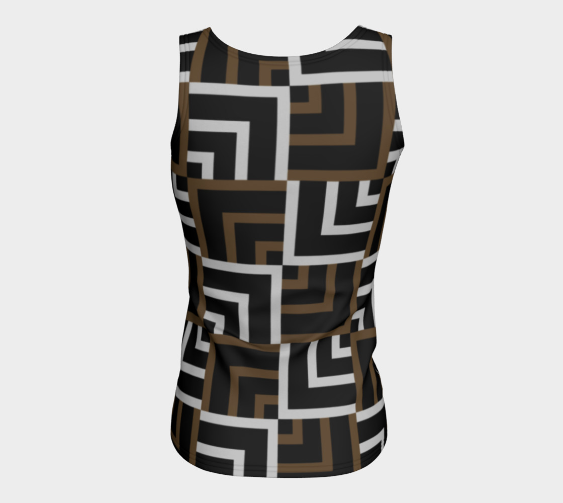 Brown and Silver Squares Fitted Tank Top preview #6