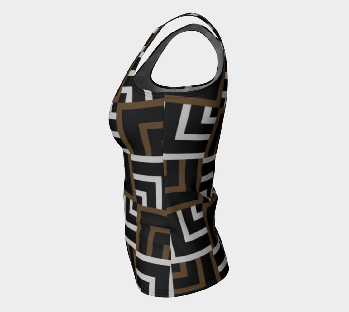 Brown and Silver Squares Fitted Tank Top preview #7