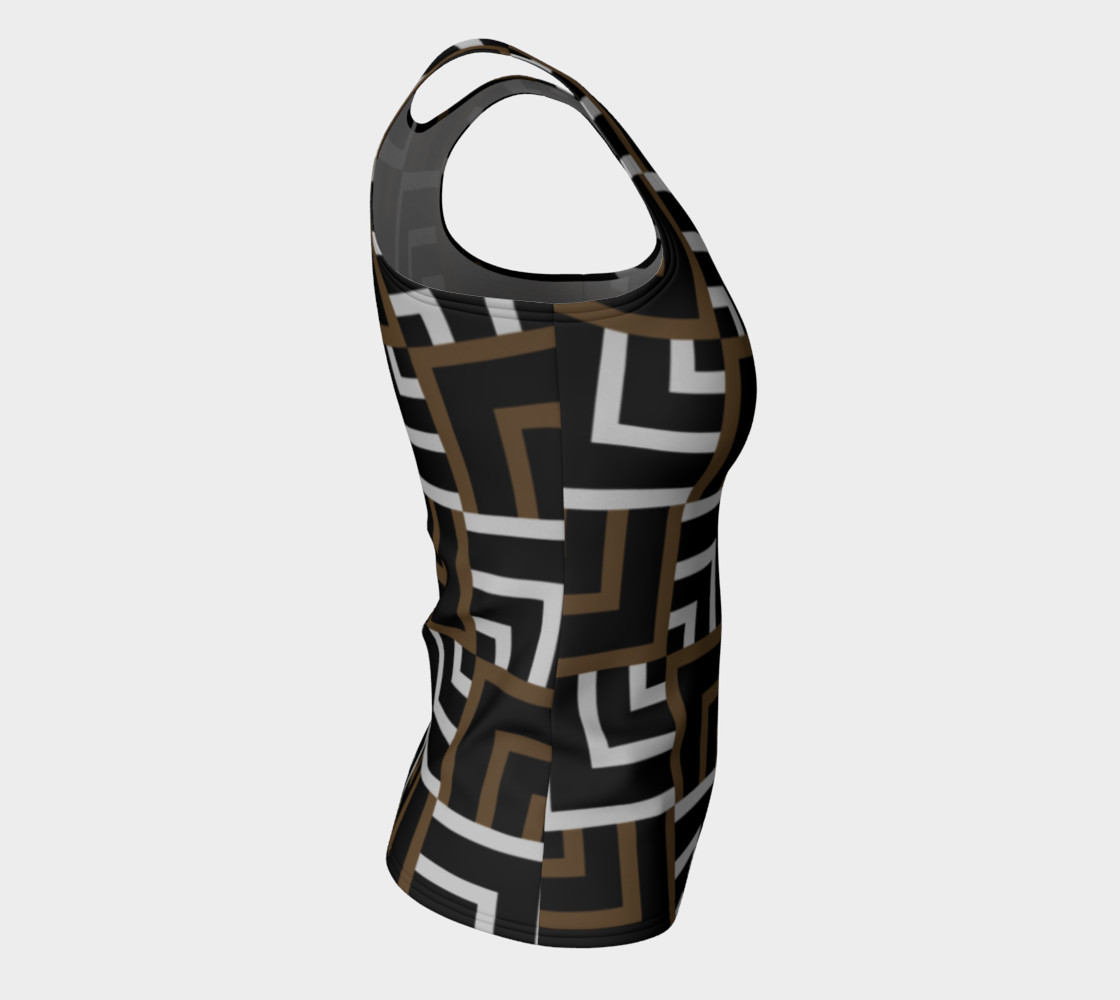 Brown and Silver Squares Fitted Tank Top preview #8