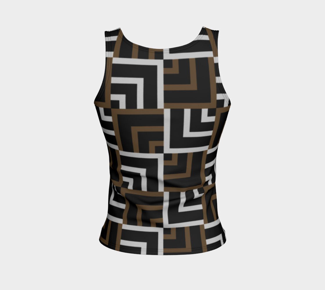 Brown and Silver Squares Fitted Tank Top preview #2