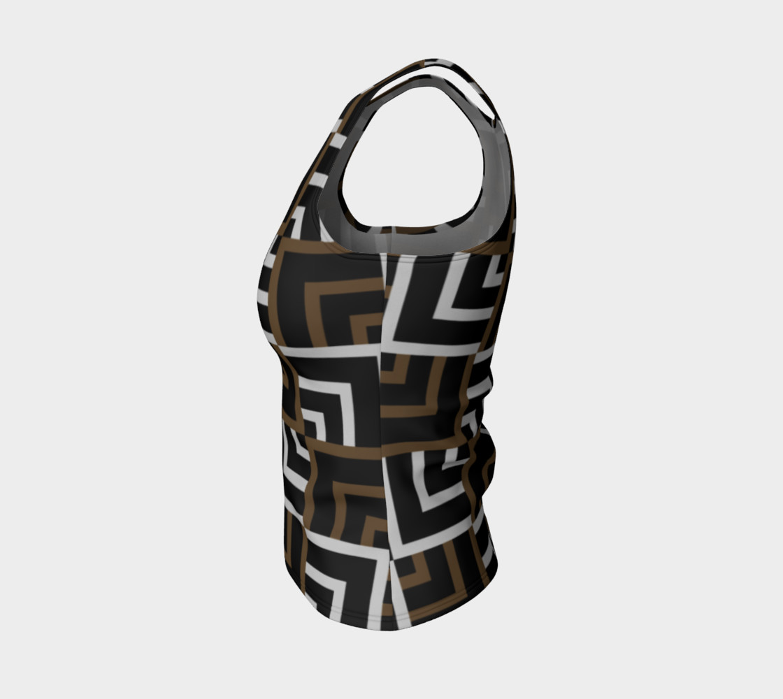 Brown and Silver Squares Fitted Tank Top preview #3