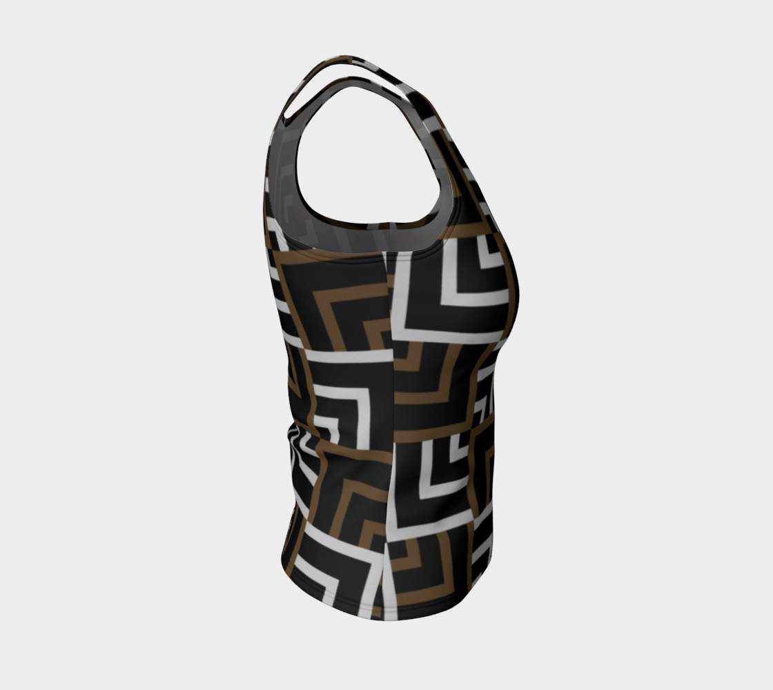 Brown and Silver Squares Fitted Tank Top preview #4