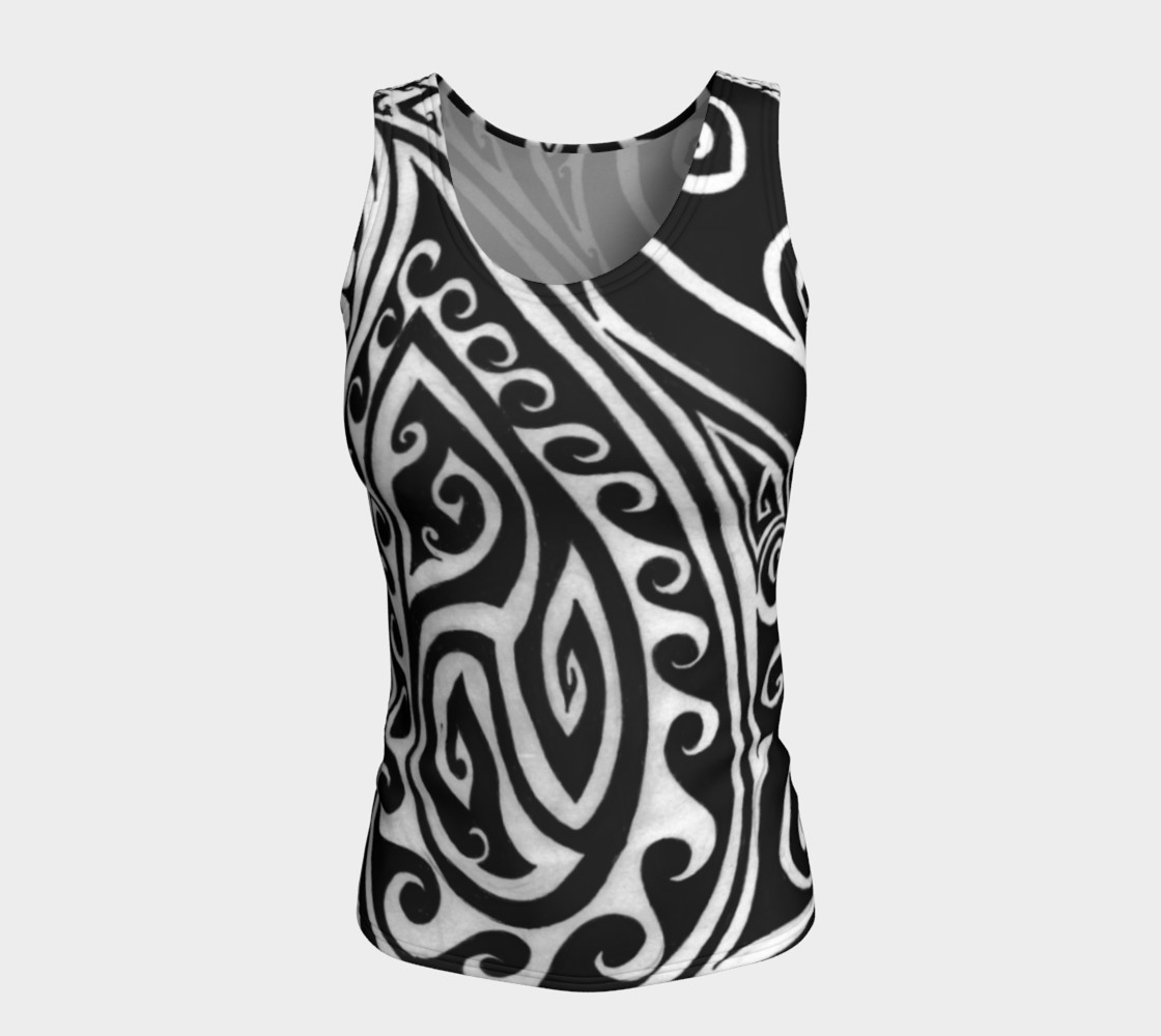 Aperçu de Shark Begone Celtic Spiral V Fitted Tank Top #5
