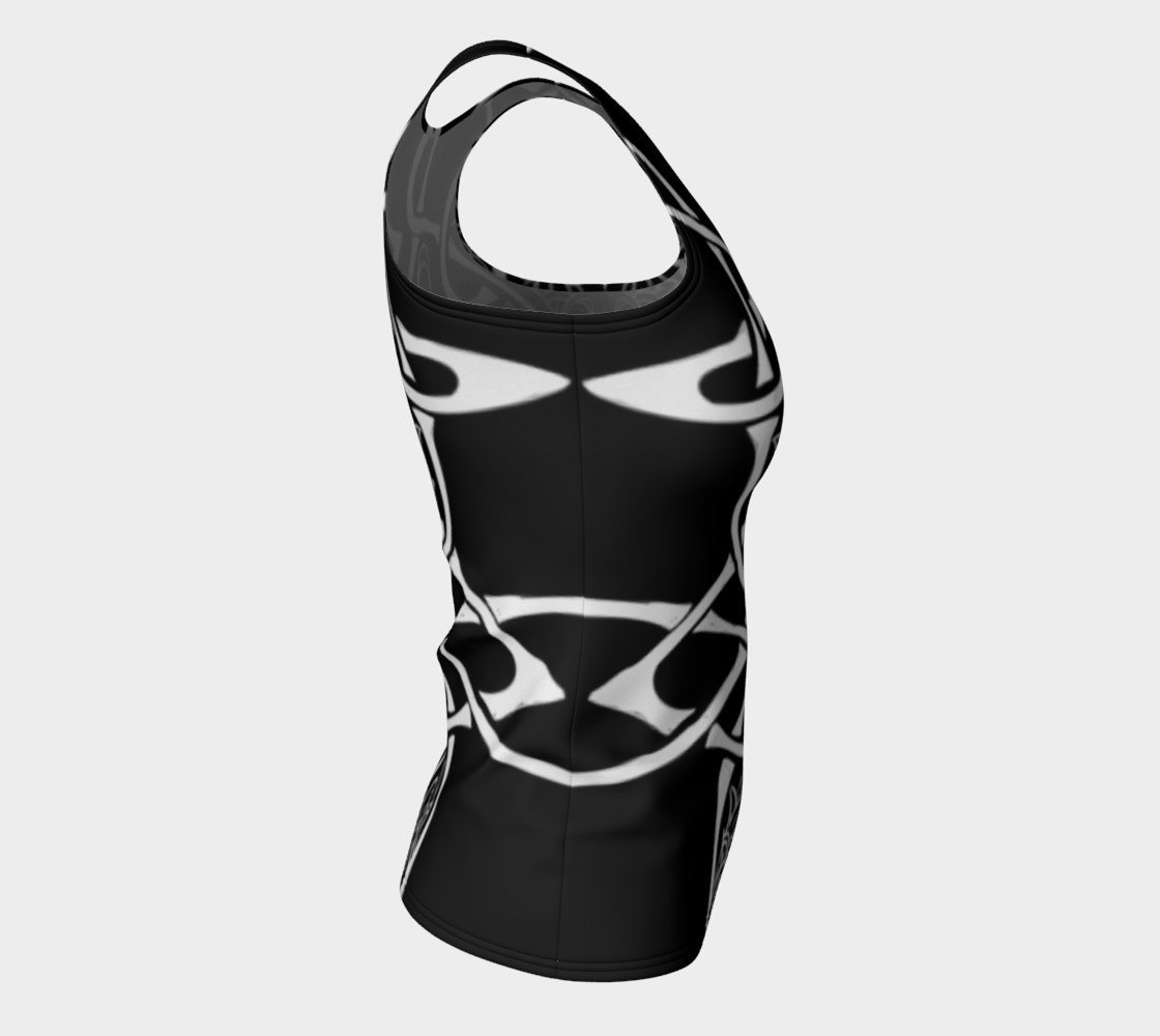 Aperçu de Wild Celtic Branches, Black and White, Celtic Knot, Fitted Tank Top #8