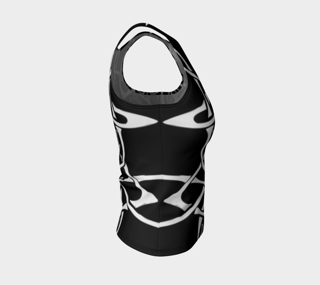 Aperçu de Wild Celtic Branches, Black and White, Celtic Knot, Fitted Tank Top #4